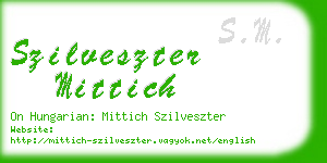 szilveszter mittich business card